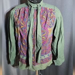 Vintage Givenchy En Plus Blouse 44 16W Wool